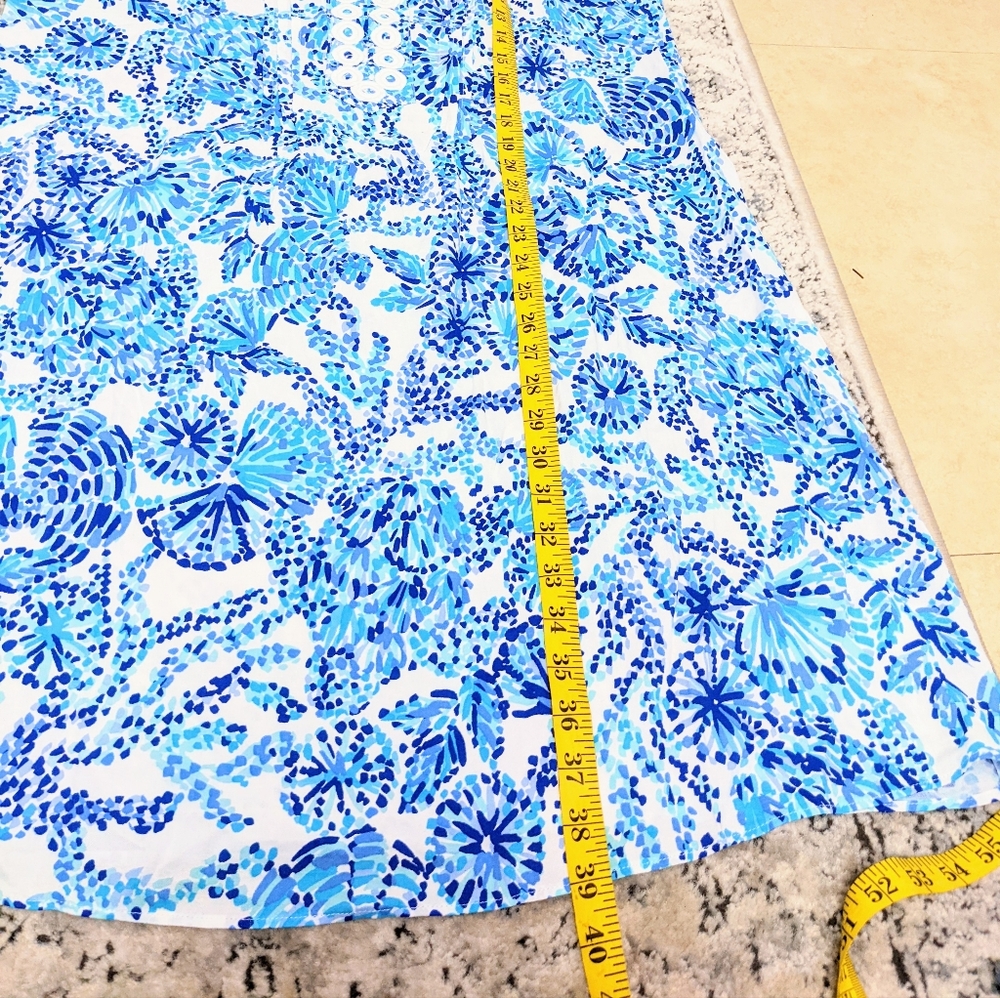 Joan Tunic Turquoise Oasis Shell Me You Love Me LIlly Pulitzer NWT - Picture 14 of 15